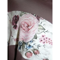 Sportowa bluza XXL z kapturem - brązowa z kwiatowymi wstawkami